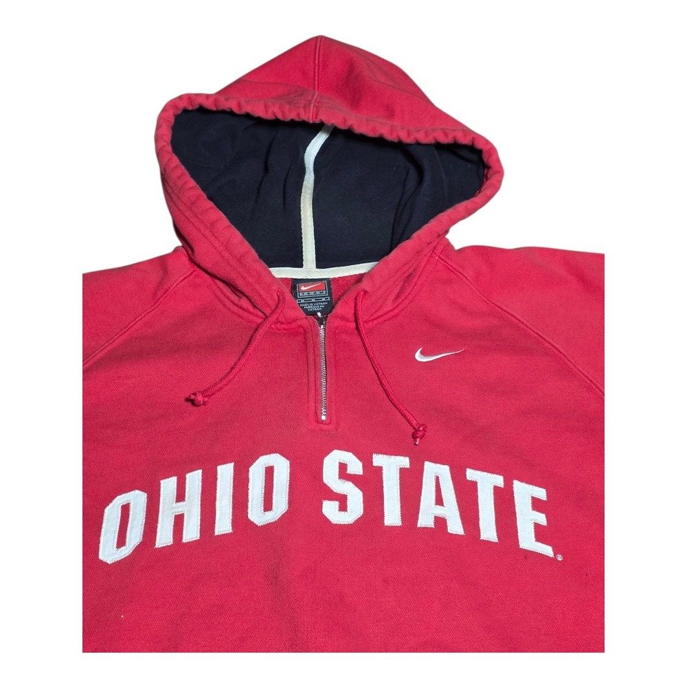 Vintage Nike Team Red Full Zip Hoodie Sweatshirt Mens Embroidered Authentic  A27